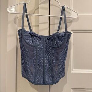 Blue Lace Corset Top